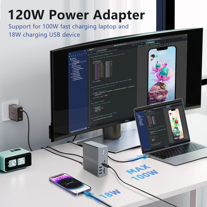 DC36-X1 Thunderbolt Docking با پشتیبانی صفحه نمایش 60Hz/30Hz و سرعت انتقال داده تا 10Gbps