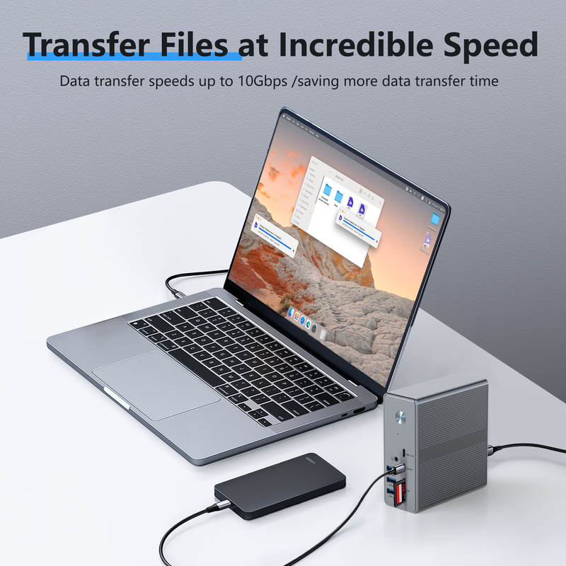 18 در 1 ایستگاه اتصال USB-C وضوح بالا تا 4K با حالت گسترش لینک نمایش