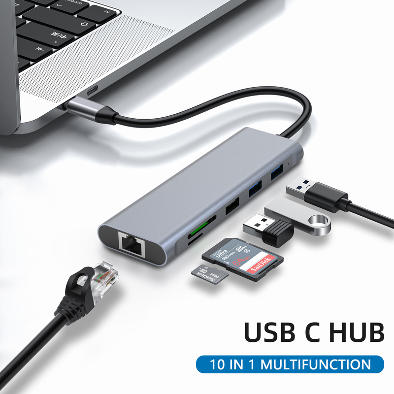 نوع C USB Multi Port Hub USB Type-C Adapter با پورت های USB 3.0 و RU6A-H2
