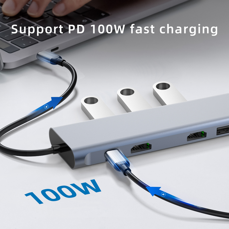 نوع C USB Multi Port Hub USB Type-C Adapter با پورت های USB 3.0 و RU6A-H2