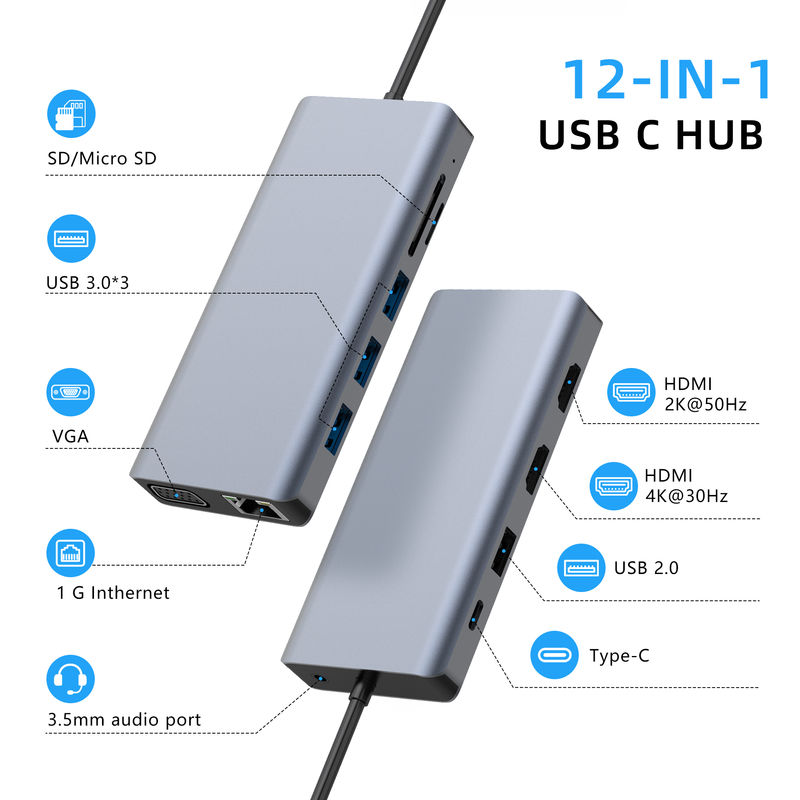 ایستگاه اتصال USB-C ترکیب کامل نوع رابط USB 3.1 و اتصال پورت نوع C