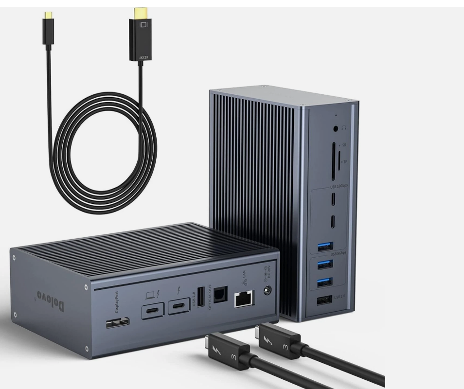 16-in-1 Thunderbolt 3 Docking Station با سرعت 40Gbps DP1.4 خروجی و شارژ 65W PD