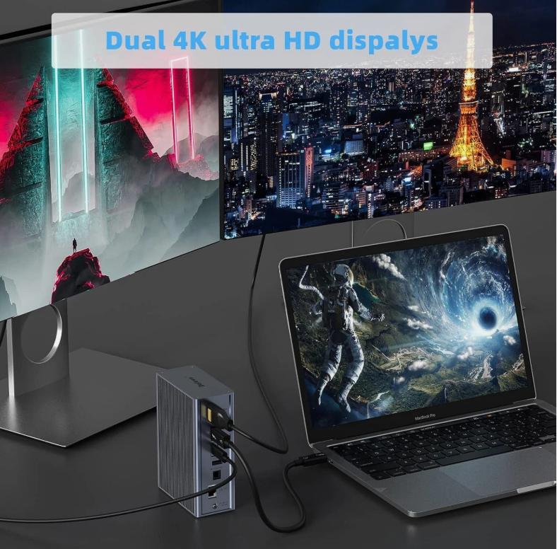 16-in-1 Thunderbolt 3 Docking Station با سرعت 40Gbps DP1.4 خروجی و شارژ 65W PD