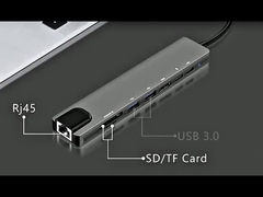 8 در 1 چند پورت USB C USB-C Hub Type C 3.1 به USB 3.0 4K HD HDMI