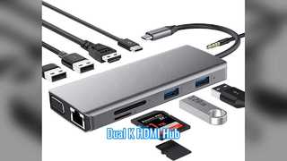 0 آداپتور HDMI دوگانه K 60 هرتز در USB C Hub
